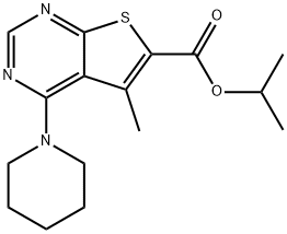 isopropyl 5-methyl-4-(piperidin-1-yl)thieno[2,3-d]pyrimidine-6-carboxylate Structural
