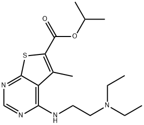 isopropyl 4-((2-(diethylamino)ethyl)amino)-5-methylthieno[2,3-d]pyrimidine-6-carboxylate Structural