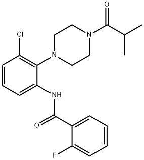 N-{3-chloro-2-[4-(2-methylpropanoyl)piperazin-1-yl]phenyl}-2-fluorobenzamide Structural