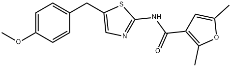 N-[5-(4-methoxybenzyl)-1,3-thiazol-2-yl]-2,5-dimethylfuran-3-carboxamide Structural