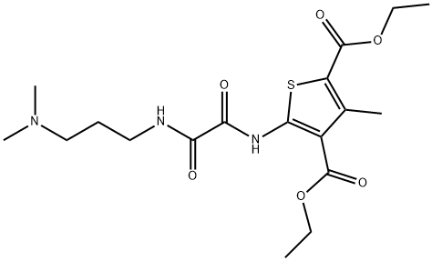 diethyl 5-(2-((3-(dimethylamino)propyl)amino)-2-oxoacetamido)-3-methylthiophene-2,4-dicarboxylate Structural