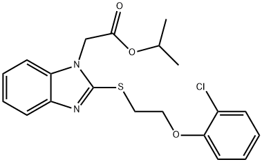 isopropyl 2-(2-((2-(2-chlorophenoxy)ethyl)thio)-1H-benzo[d]imidazol-1-yl)acetate Structural