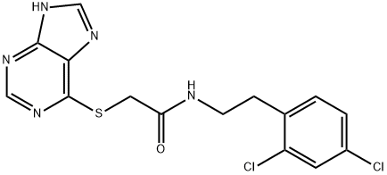 N-[2-(2,4-dichlorophenyl)ethyl]-2-(7H-purin-6-ylsulfanyl)acetamide Structural