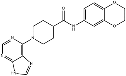 N-(2,3-dihydro-1,4-benzodioxin-6-yl)-1-(9H-purin-6-yl)piperidine-4-carboxamide Structural