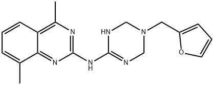 N-[5-(furan-2-ylmethyl)-1,4,5,6-tetrahydro-1,3,5-triazin-2-yl]-4,8-dimethylquinazolin-2-amine Structural