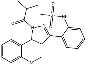 N-{2-[1-isobutyryl-5-(2-methoxyphenyl)-4,5-dihydro-1H-pyrazol-3-yl]phenyl}methanesulfonamide Structural