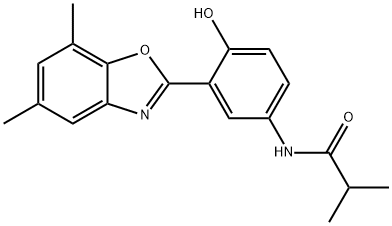 N-(3-(5,7-dimethylbenzo[d]oxazol-2-yl)-4-hydroxyphenyl)isobutyramide Structural