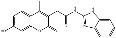 N-(1H-benzimidazol-2-yl)-2-(7-hydroxy-4-methyl-2-oxo-2H-chromen-3-yl)acetamide Structural