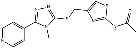 N-[4-({[4-methyl-5-(4-pyridinyl)-4H-1,2,4-triazol-3-yl]sulfanyl}methyl)-1,3-thiazol-2-yl]acetamide Structural