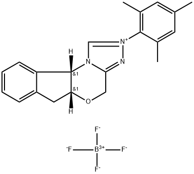 (5aR,10bS)-5a,10b-dihydro-2-(2,4,6-trimethylphenyl)-4H,6HIndeno[2,1-b][1,2,4]triazolo[4,3-d][1,4]oxazinium tetrafluoroborate Structural