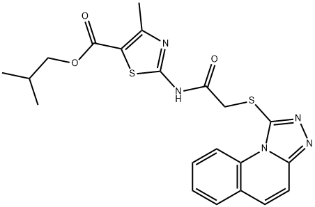 isobutyl 2-(2-([1,2,4]triazolo[4,3-a]quinolin-1-ylthio)acetamido)-4-methylthiazole-5-carboxylate Structural