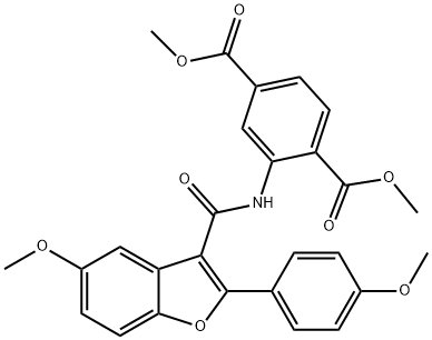 dimethyl 2-(5-methoxy-2-(4-methoxyphenyl)benzofuran-3-carboxamido)terephthalate Structural