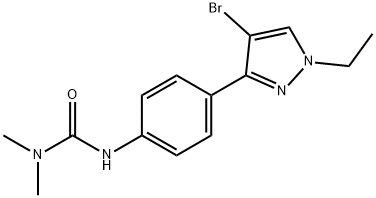 Urea, N'-[4-(4-bromo-1-ethyl-1H-pyrazol-3-yl)phenyl]-N,N-dimethyl- Structural