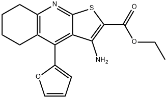 ethyl 3-amino-4-(furan-2-yl)-5,6,7,8-tetrahydrothieno[2,3-b]quinoline-2-carboxylate Structural