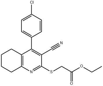 ethyl 2-((4-(4-chlorophenyl)-3-cyano-5,6,7,8-tetrahydroquinolin-2-yl)thio)acetate Structural