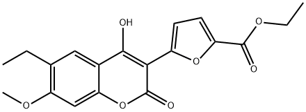 ethyl 5-(6-ethyl-4-hydroxy-7-methoxy-2-oxo-2H-chromen-3-yl)furan-2-carboxylate Structural