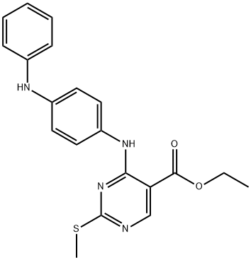 ethyl 2-(methylthio)-4-((4-(phenylamino)phenyl)amino)pyrimidine-5-carboxylate Structural