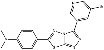 N-{4-[3-(5-bromo-3-pyridinyl)[1,2,4]triazolo[3,4-b][1,3,4]thiadiazol-6-yl]phenyl}-N,N-dimethylamine Structural
