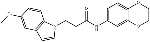 N-(2,3-dihydro-1,4-benzodioxin-6-yl)-3-(5-methoxy-1H-indol-1-yl)propanamide Structural