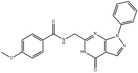 N-((4-hydroxy-1-phenyl-1H-pyrazolo[3,4-d]pyrimidin-6-yl)methyl)-4-methoxybenzamide Structural