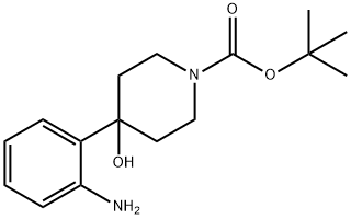 tert-butyl 4-(2-aminophenyl)-4-hydroxypiperidine-1-carboxylate Structural