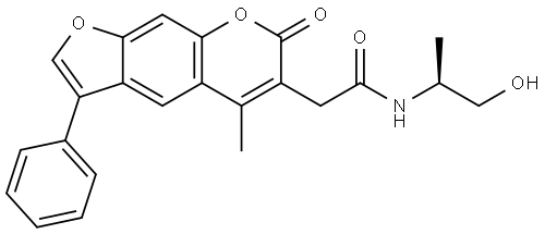 N-(2-hydroxy-1-methylethyl)-2-(5-methyl-7-oxo-3-phenyl-7H-furo[3,2-g]chromen-6-yl)acetamide Structural