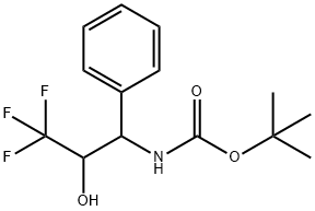 tert-Butyl (3,3,3-trifluoro-2-hydroxy-1-phenylpropyl)carbamate Structural