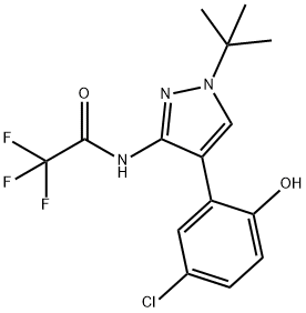 N-(1-(tert-butyl)-4-(5-chloro-2-hydroxyphenyl)-1H-pyrazol-3-yl)-2,2,2-trifluoroacetamide Structural