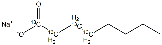 Octanoic acid-1,2,3,4-13C4 sodium salt Structural