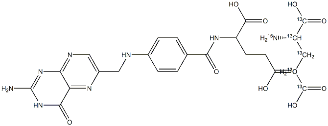 Folic acid-(glutamic acid-13C5,15N) Structural