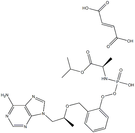 isopropyl (((((S)-1-(6-amino-9H-purin-9-yl)propan-2-yl)oxy)methyl)(phenoxy)phosphoryl)-D-alaninate fumarate Structural