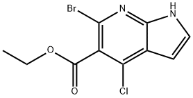 ethyl 6-bromo-4-chloro-1H-pyrrolo[2,3-b]pyridine-5-carboxylate Structural