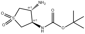 tert-butyl [trans-4-amino-1,1-dioxidotetrahydro-3-thienyl]carbamate Structural