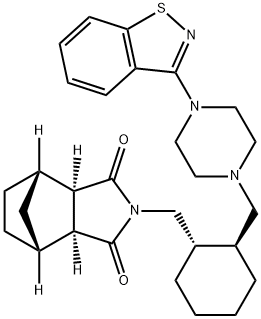 (3aR,4S,7R,7aS)-2-(((1S,2S)-2-((4-(benzo[d]isothiazol-3-yl)piperazin-1-yl)methyl)cyclohexyl)methyl)hexahydro-1H-4,7-methanoisoindole-1,3(2H)-dione Structural