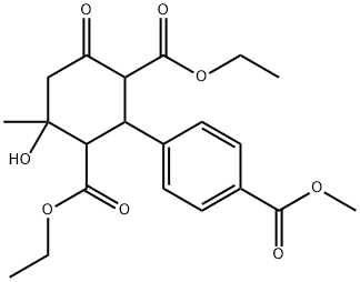 diethyl 4-hydroxy-2-[4-(methoxycarbonyl)phenyl]-4-methyl-6-oxo-1,3-cyclohexanedicarboxylate Structural