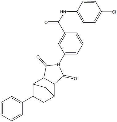 N-(4-chlorophenyl)-3-(3,5-dioxo-8-phenyl-4-azatricyclo[5.2.1.0~2,6~]dec-4-yl)benzamide Structural