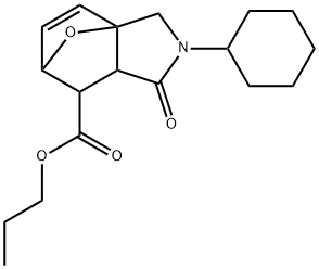 propyl 3-cyclohexyl-4-oxo-10-oxa-3-azatricyclo[5.2.1.0~1,5~]dec-8-ene-6-carboxylate Structural