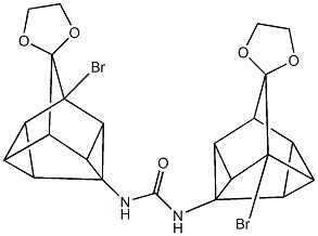 N,N'-bis{spiro(1-bromopentacyclo[3.3.1.0~2,4~.0~3,7~.0~6,8~]nonane-9,2'-[1,3]-dioxolane)-3-yl}urea Structural