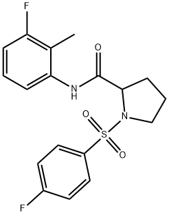 N-(3-fluoro-2-methylphenyl)-1-[(4-fluorophenyl)sulfonyl]-2-pyrrolidinecarboxamide Structural
