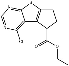 ethyl 4-chloro-6,7-dihydro-5H-cyclopenta[4,5]thieno[2,3-d]pyrimidine-5-carboxylate Structural