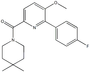 6-[(4,4-dimethyl-1-piperidinyl)carbonyl]-2-(4-fluorophenyl)-3-pyridinyl methyl ether Structural