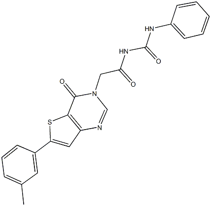 N-[(6-(3-methylphenyl)-4-oxothieno[3,2-d]pyrimidin-3(4H)-yl)acetyl]-N'-phenylurea Structural