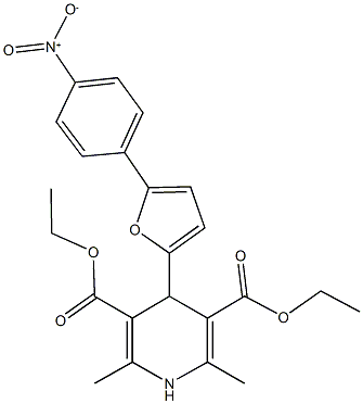 diethyl 4-(5-{4-nitrophenyl}-2-furyl)-2,6-dimethyl-1,4-dihydro-3,5-pyridinedicarboxylate Structural