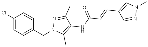N-[1-(4-chlorobenzyl)-3,5-dimethyl-1H-pyrazol-4-yl]-3-(1-methyl-1H-pyrazol-4-yl)acrylamide Structural