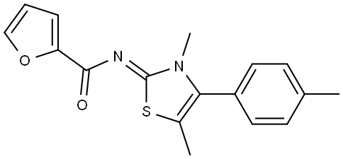 N-(3,5-dimethyl-4-(4-methylphenyl)-1,3-thiazol-2(3H)-ylidene)-2-furamide Structural