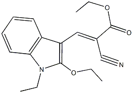ethyl 2-cyano-3-(2-ethoxy-1-ethyl-1H-indol-3-yl)acrylate Structural