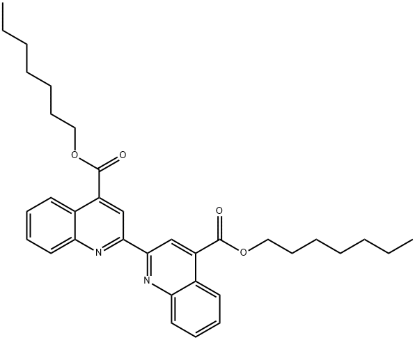 diheptyl 2,2'-bis[4-quinolinecarboxylate] Structural