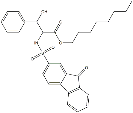 octyl 3-hydroxy-2-{[(9-oxo-9H-fluoren-2-yl)sulfonyl]amino}-3-phenylpropanoate Structural