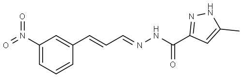 N'-(3-{3-nitrophenyl}-2-propenylidene)-3-methyl-1H-pyrazole-5-carbohydrazide Structural