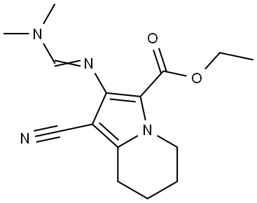 ethyl 1-cyano-2-{[(dimethylamino)methylene]amino}-5,6,7,8-tetrahydro-3-indolizinecarboxylate Structural